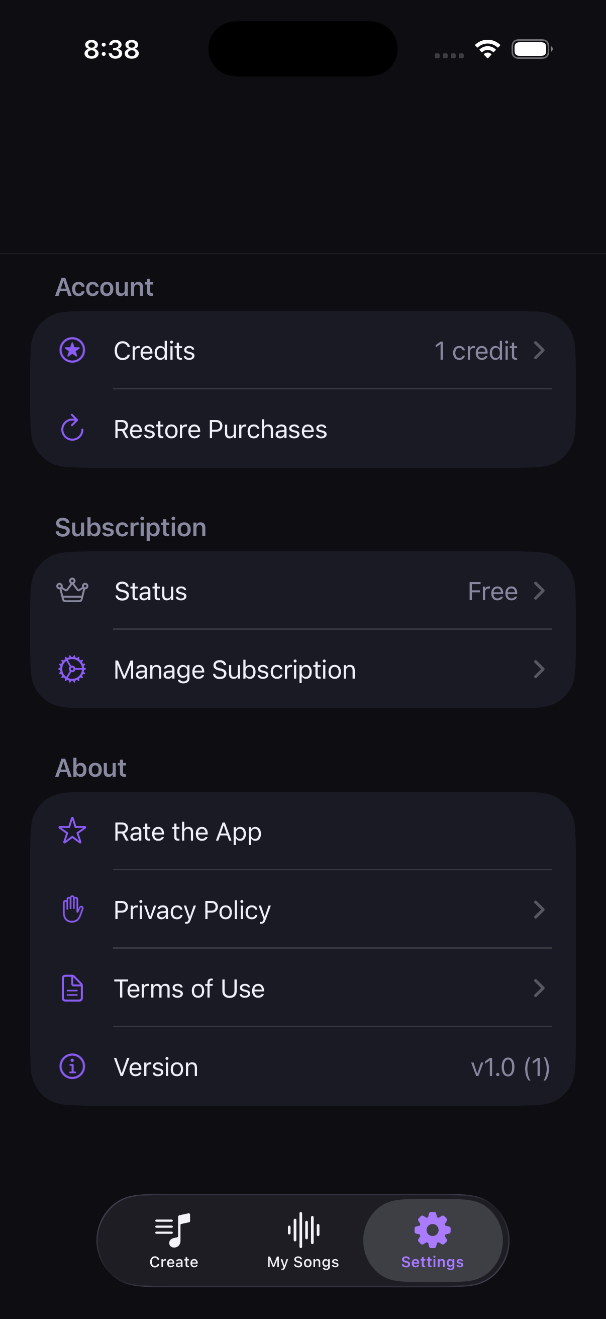 Settings